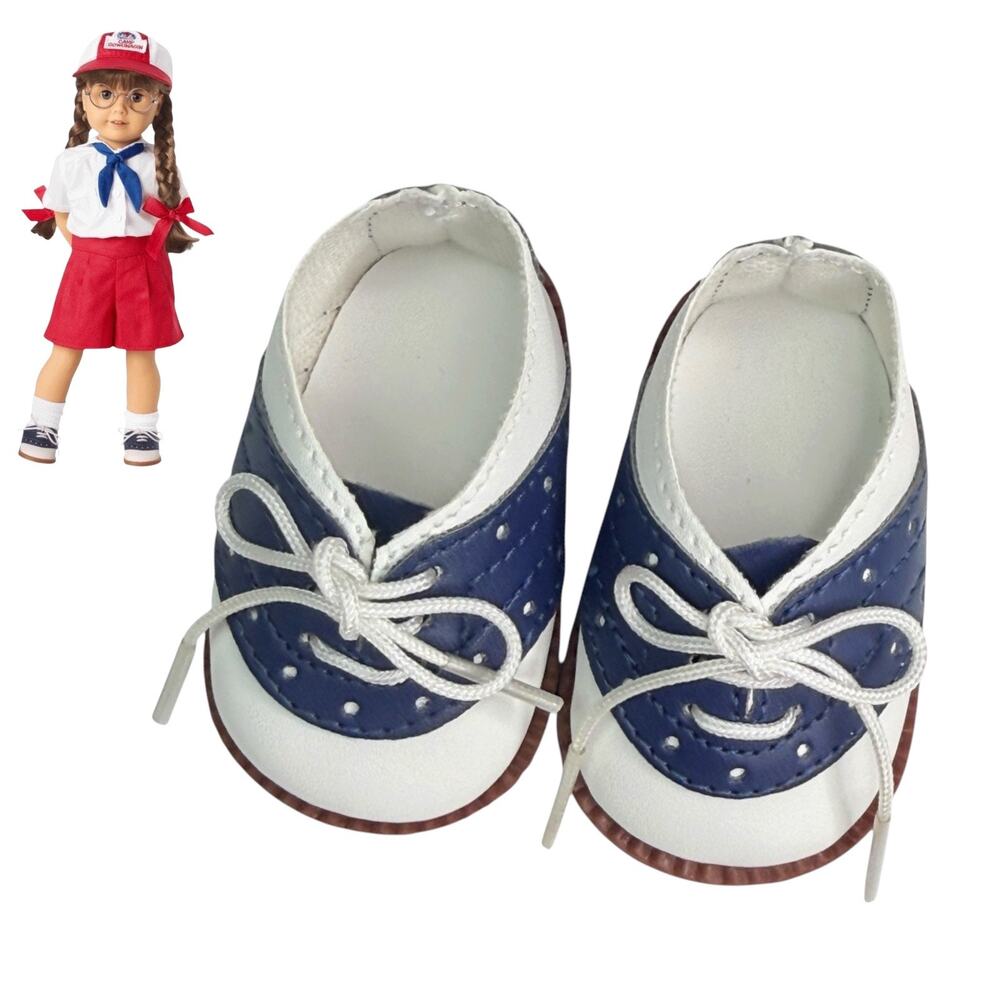 American Girl Molly Saddle Shoes Blue White Doll Camp Gowonagin Accessories New